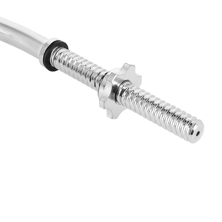 Gryf Mocno Łamany Stalowy 120 cm Z Gwintem Sztanga + Zaciski Gwiazdowe HMS