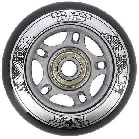 Kółka Do Rolek Kauczukowe 70 mm Zestaw 8 szt. + Łożyska ABEC-9 Czarne NILS