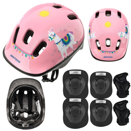 Kask Rowerowy Regulowany Dziecięcy Wentylowany + Zestaw Ochraniaczy