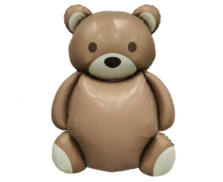 Balony Foliowe Księżyc Z Czapeczką Na Baby Shower 56x68 cm + Miś 52x68 cm