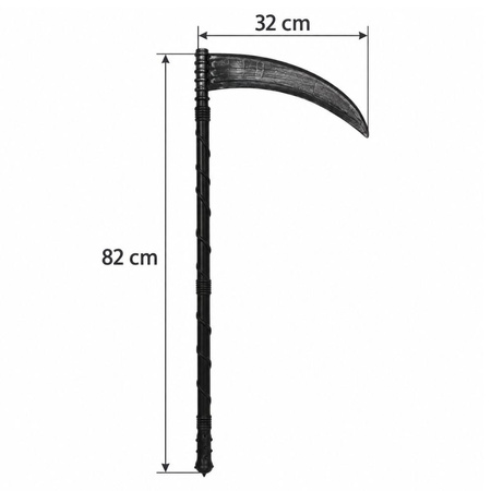 Strój Krzyk Na Halloween Dla Dziecka Kostium 120/130 cm + Czarna Kosa 82 cm