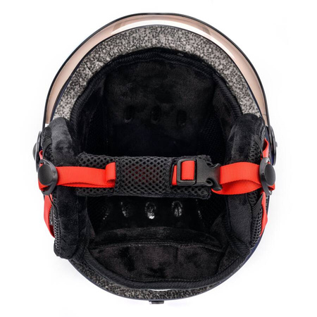 Kask Zimowy Narciarski Snowboardowy Granatowy Z Szybką AIR FLOW METEOR