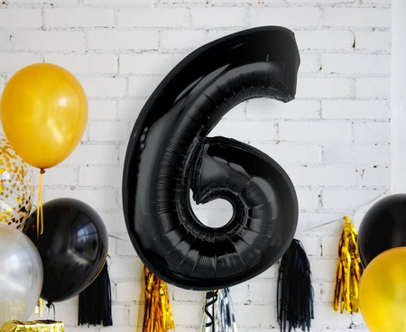 Balony Foliowe Czarne Metaliczne Dekoracja Na Urodziny GODAN 92 cm 60 Lat