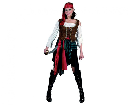 Strój Piratka Kostium Damski Przebranie Na Halloween Karnawał Uniwersalny