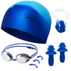 Zestaw Do Wody Okularki Pływackie Do Pływania Na Basen ANTI-FOG + Czepek + Zatyczki Na Uszy I Nos NILS 