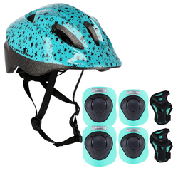 Kask Regulowany Ochronny + Ochraniacze Zestaw Na Rolki Rower Hulajnogę NILS