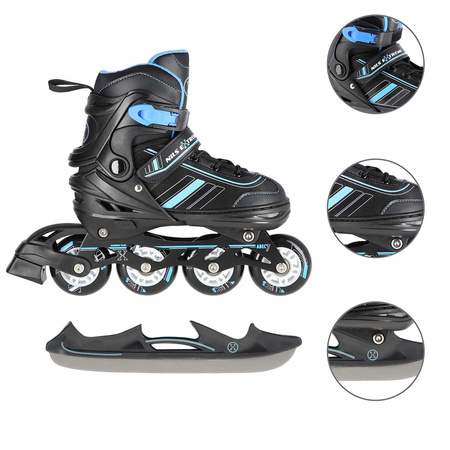 NILS 2w1 Łyżworolki Rolki Rekreacyjne Łyżwy Regulowane Młodzieżowe