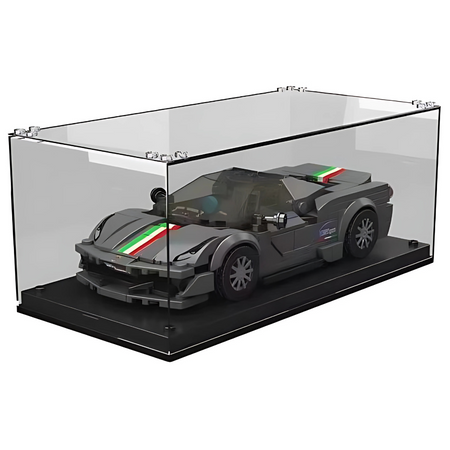 Klocki Konstrukcyjne Auto Samochód Wyścigowy 384 Elementy + Gablota MOULD KING