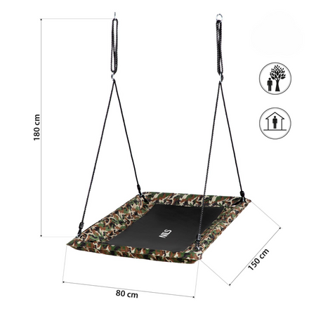 Huśtawka Ogrodowa Bocianie Gniazdo Duże 150x80 cm Fotel Wiszący Do Ogrodu