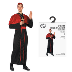 Ksiądz Kostium Sutanna Przebranie Na Halloween Dla Dorosłych Sutanna +Biret