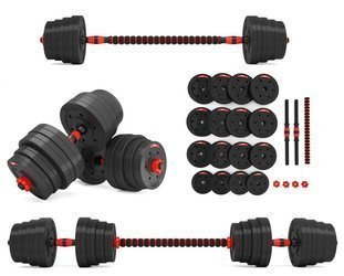 Zestaw Hantle Regulowane Ze Sztangą Do Ćwiczeń Treningu Siłowego 2x20 kg