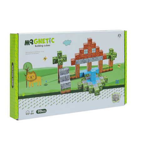 Klocki Magnetyczne Konstrukcyjne Zestaw 99 Elementów Edukacyjne Dla Dzieci
