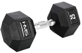 Hantla Hantelka Ciężarek Gumowany HEX PRO Do Ćwiczeń Treningu 25 kg HMS