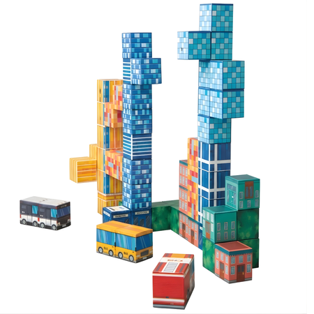 Klocki Magnetyczne Konstrukcyjne Zestaw 58 Elementów Edukacyjne Dla Dzieci