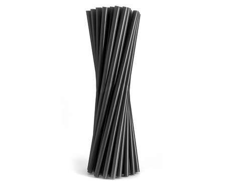 Słomki Plastikowe Rurki Wielokrotnego Użytku 19 cm GODAN Czarne 200 szt.