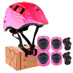 Kask Regulowany Na Rolki Rower Orzeszek Dla Dziecka + Zestaw Ochraniaczy