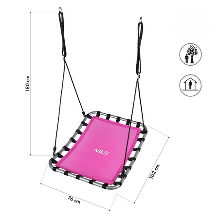 Huśtawka Ogrodowa Bocianie Gniazdo 102x76 cm Fotel Wiszący Do Ogrodu NILS