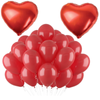 Balony Czerwone 12" - 100 szt. + 2 Balony Serca 18" Na Urodziny Walentynki