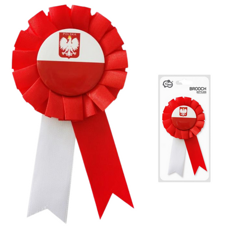 Kotylion Narodowy Biało-Czerwoni Flaga Godło Orzeł POLSKA GODAN