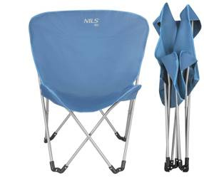 NILS Krzesło Turystyczne Campingowe Składane z Oparciem