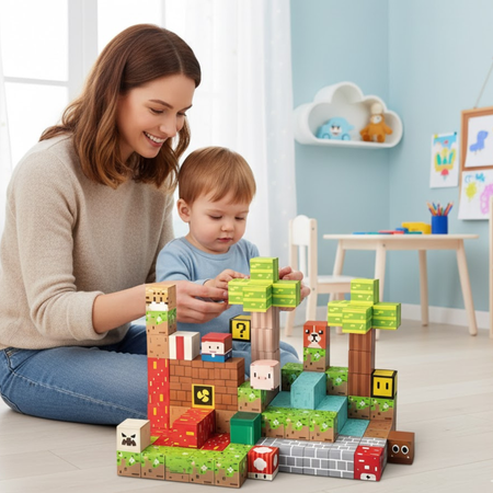 Klocki Magnetyczne Konstrukcyjne Zestaw 147 Elementów Edukacyjne Dla Dzieci