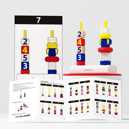 TOP BRIGHT Zabawka Edukacyjna 3w1 Układanie + Nawlekanie + Pętla Motoryczna