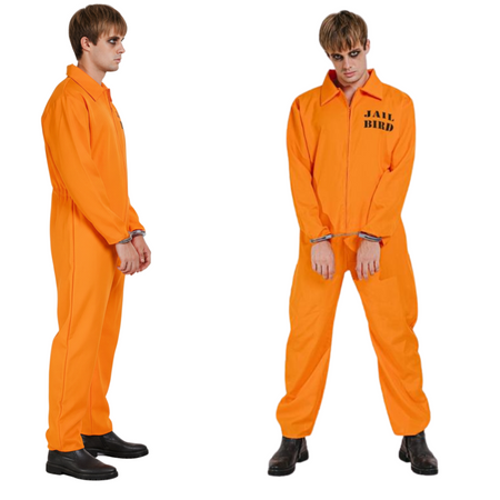 Strój Więźnia Kostium Skazańca Na Halloween Przebranie r. M + Kula Do Nogi