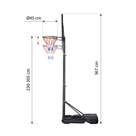 NILS Kosz Tablica Obręcz + Stojak Do Koszykówki