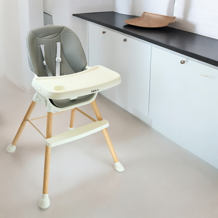 MERKAN Krzesełko Drewniane Fotelik Do Karmienia Z Blatem 3w1 Dla Dziecka