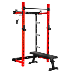 Wielofunkcyjna Klatka Treningowa Domowa Siłownia + Składana Ławka HMS