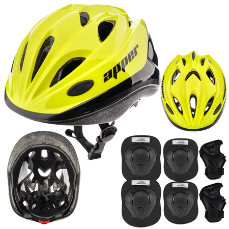 Kask Rowerowy Regulowany Dziecięcy Otwory Wentylacyjne + Zestaw Ochraiaczy