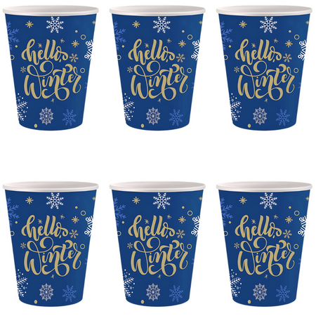 Kubeczki Papierowe Świąteczne Na Boże Narodzenie Dekoracja 250 ml - 6 szt.