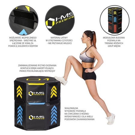 HMS Zestaw 3 Skrzyń Plyometrycznych Oktagonalnych
