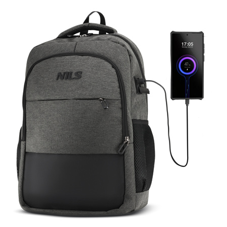 Plecak Miejski Turystyczny Trekkingowy Sportowy Z Miejscem Na Laptopa USB 18 L NILS