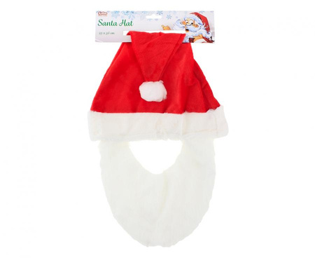 Czapka Świętego Mikołaja Z Brodą Przebranie Kostium Gwiazdora Na Święta
