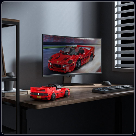 Klocki Konstrukcyjne Auto Samochód Wyścigowy 396 Elementów + Gablota MOULD KING