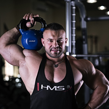 Kettlebell Hantla Żeliwna Pokryta Winylem Do Ćwiczeń Treningu Siłowego 24kg