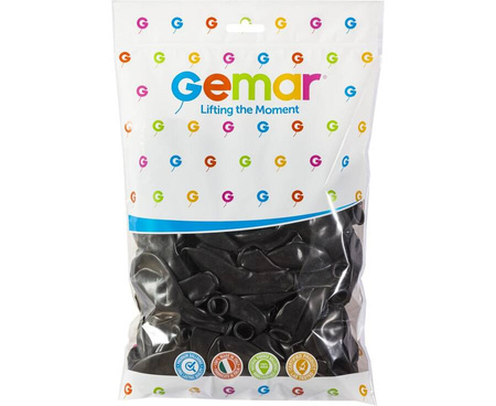 Balony Czarne Klasyczne Pastelowe Dekoracyjne Na Urodziny GEMAR 8" 100 szt