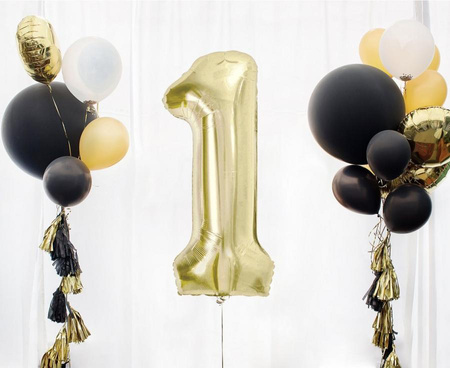 Balony Na 18 Urodziny Szampańskie Duże 85 cm + 2x Balon Happy Birthday 18"