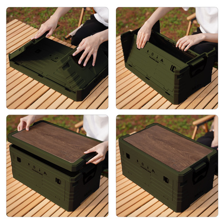 Skrzynia Pojemnik Pudełko Do Przechowywania Transportowa Kempingowa 2w1 32L