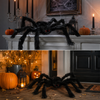 Pająk Włochaty Duży 60 cm Dekoracja Ozdoba Na Halloween Czarny Straszny 