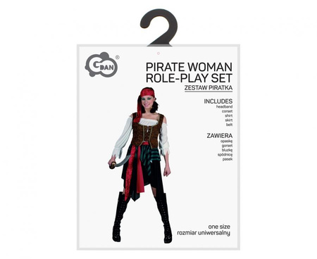 Strój Piratka Kostium Damski Przebranie Na Halloween Karnawał Uniwersalny