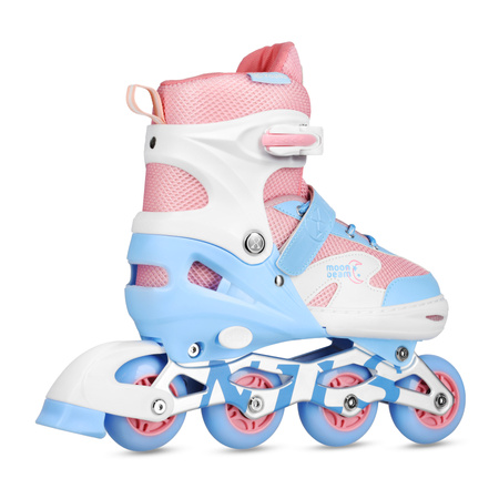 Rolki Regulowane Rekreacyjne Kauczukowe Kółka LED + Zestaw Ochraniaczy NILS