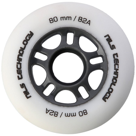 Kółka Do Łyżworolek Kauczukowe Zestaw 4 szt. Białe Matowe 80 mm NILS