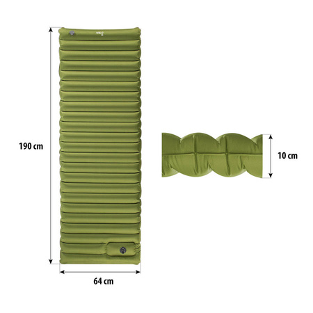 NILS Gruba Mata Turystyczna 10 cm + Wbudowana Pompka