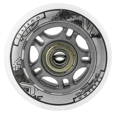 Kółka Do Rolek Kauczukowe 72 mm Zestaw 8 szt. + Łożyska ABEC-7 Białe NILS