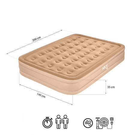 Materac Kempingowy Do Spania Dwuosobowy Z Wbudowaną Pompką Elektryczną