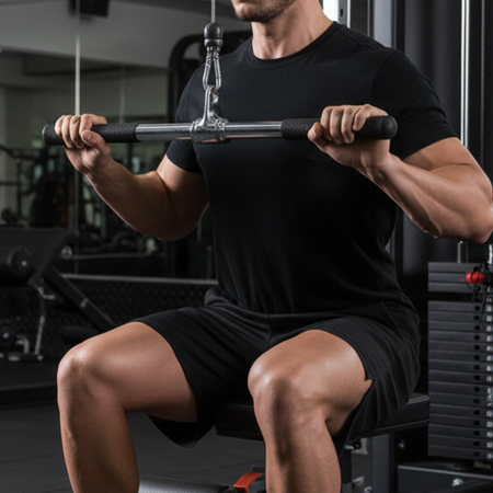 Uchwyt Drążek Krótki Prosty Do Atlasu Wyciągu Dolnego i Górnego Obrotowy