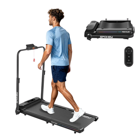 Bieżnia Elektryczna Składana Do Ćwiczeń Cardio 6 km/h do 110 kg SPOKEY