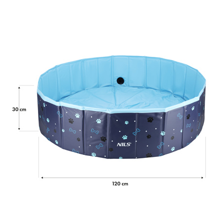 Basen Dla Psa Zwierząt Składany Ogrodowy 120x30 cm Kojec Do Kąpieli NILS
